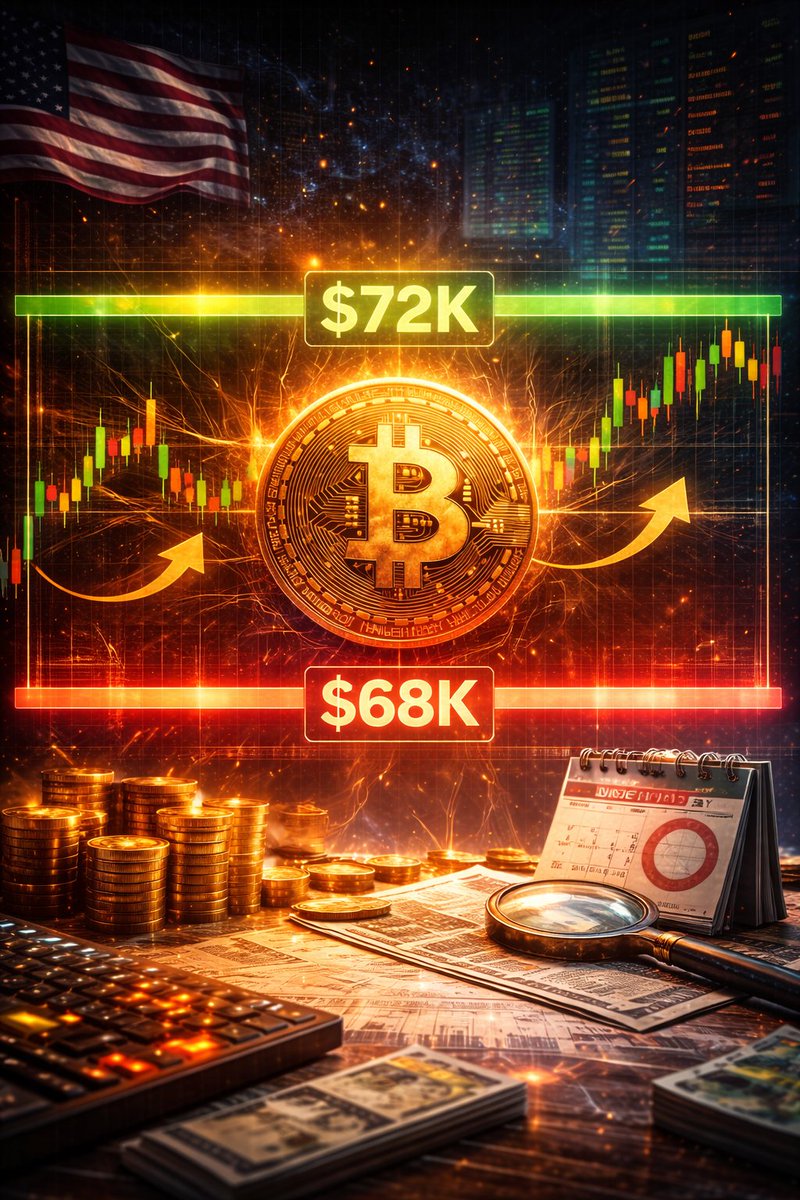 CryptoForge's tweet image. BTC is basically pinned around $70K right now.

After last week’s $60K scare, we’re stuck in a ~$68K–$72K box as traders wait for Wednesday’s U.S. jobs report (Feb 11). 

This is the recipe for chop + wicks:
• thin liquidity
• leverage positioning
• macro “risk-off / risk-on”…