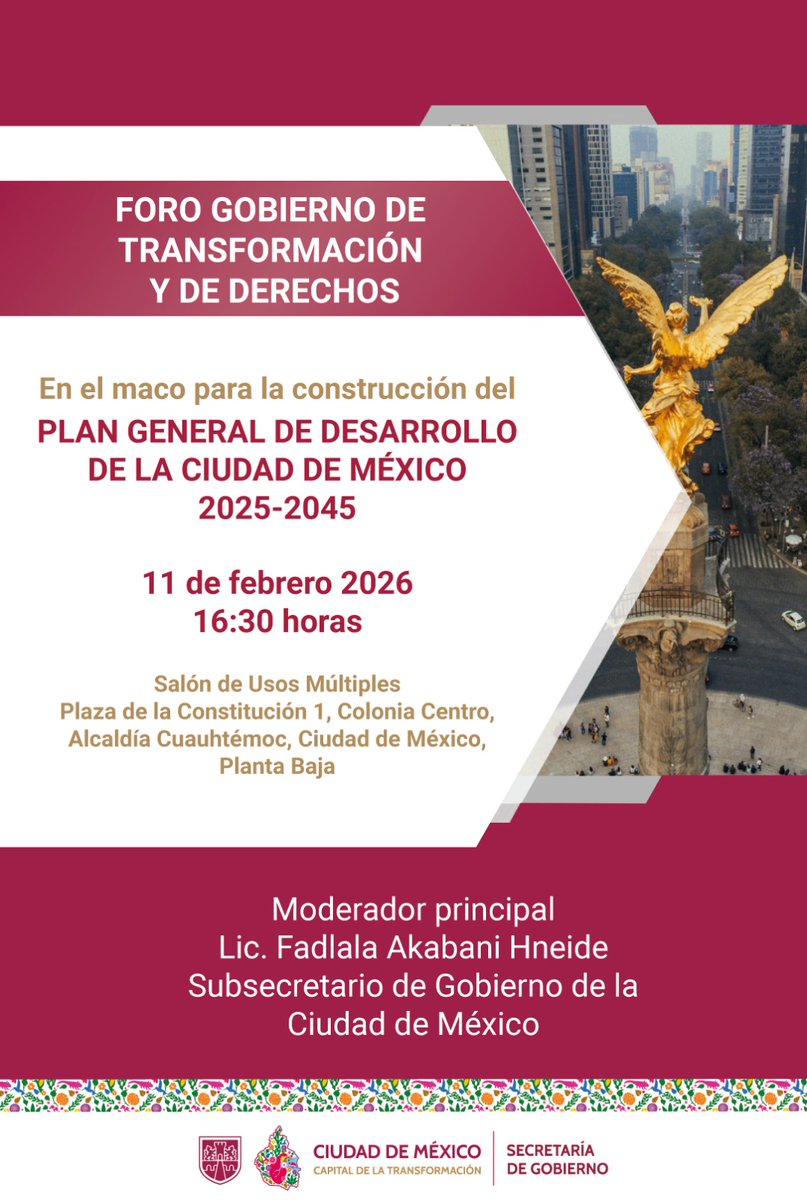La invitación es a todo el público en general: Miércoles 11 de febrero a las 16:30 hrs.