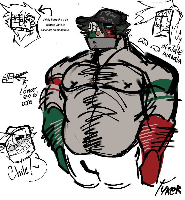 Ptm, me costó horrible hacer a Chile
#countryhumans