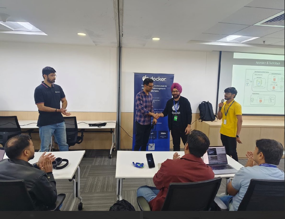 ajeetsraina's tweet photo. 🚀 @Docker cagent Workshop – Agentic AI in Action
A fantastic hands-on session exploring Docker cagent and real-world Agentic AI workflows.
Big thanks to everyone who joined and contributed 🙌
More hands-on learning coming soon!
#Docker #cagent #AgenticAI https://t.co/DC6Qdqah3G