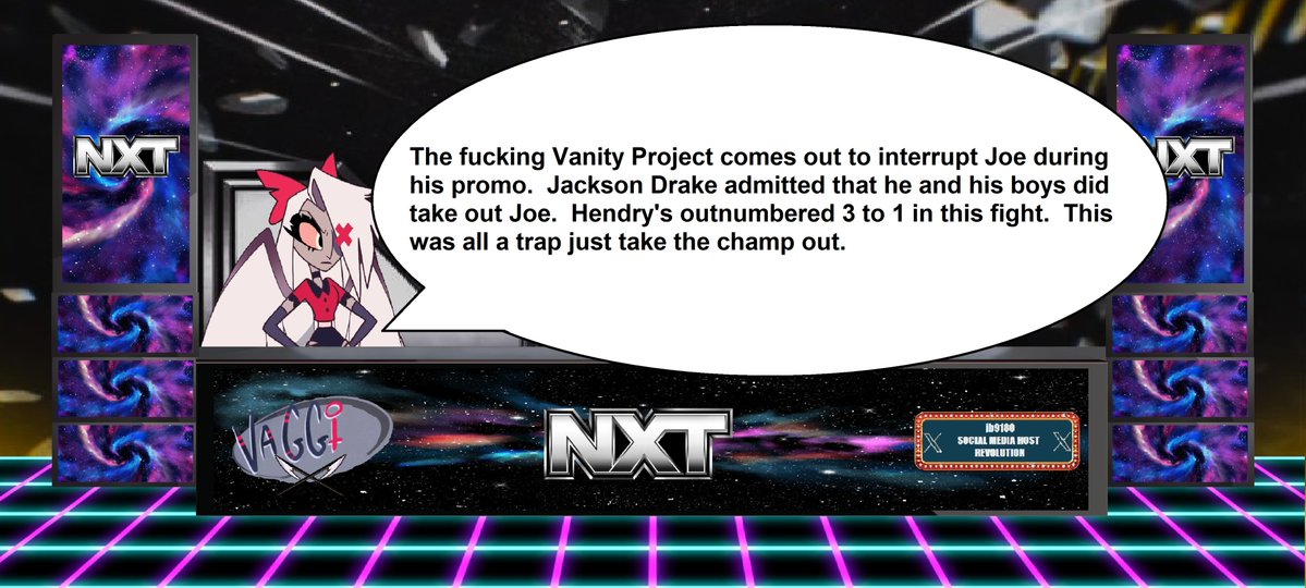 jb9180SMHR_7Y's tweet image. Vaggi sees The Vanity Project take out Joe Hendry.  #WWENXT