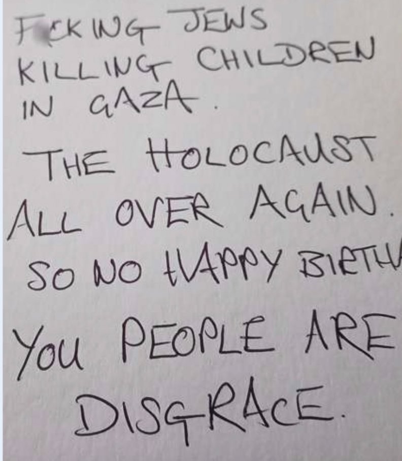 HeidiBachram's tweet image. This letter was sent to a Holocaust survivor on their 95th birthday. The most vulnerable are being targeted. Those who should never see another day of pain in their lives. Who have lived enough horror for a million lifetimes. It is grotesque.