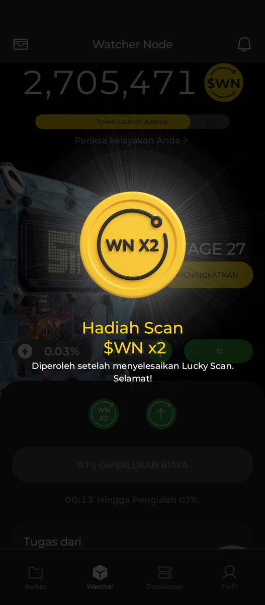 🚀 Menang besar di DeNet! Node Watcher saya baru saja mendeteksi file yang siap untuk salinan tambahan di jaringan penyimpanan DeNet,

📱💰 Bergabunglah dengan tautan saya dan mulai menghasilkan: links.denet.app/mobile?referre…

Masukkan kode  0x687fb3df7cf16410cbaa8951b46ab33bc4603e8c