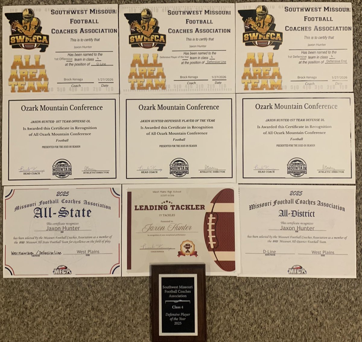 JaxonHunter10's tweet photo. A few pics from last nights football banquet. Thank you to all my Coaches and Teammates for the memories #Zizzers #KingdomCulture #BringTheRain @Jaelon_Acklin @Bridge2Football @MikeWellsMBU @ByPatRifino https://t.co/PKsdlKqxEW