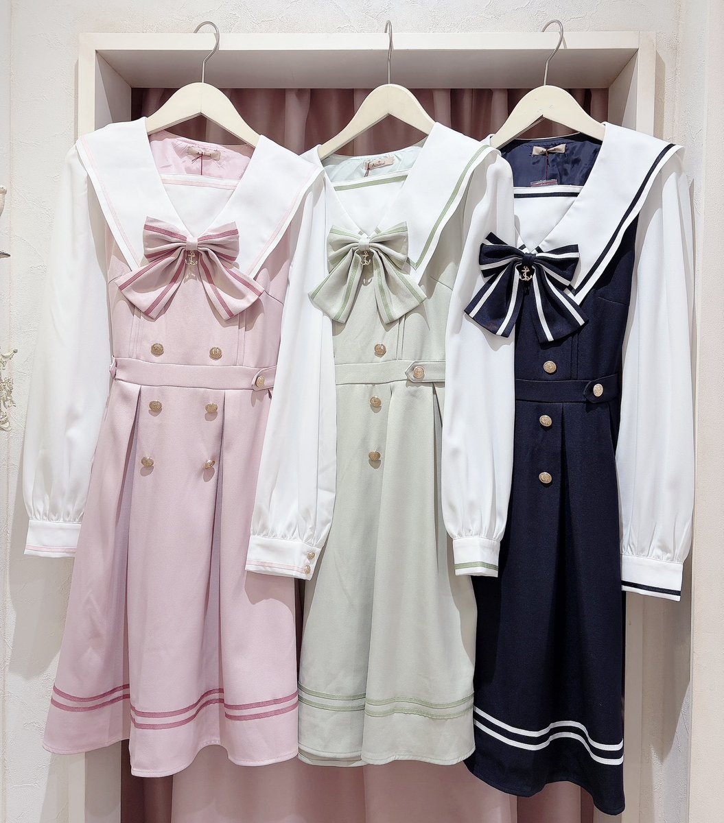 🌟一部店舗限定プライス🌟 カラフルセーラーワンピース Frill Lace