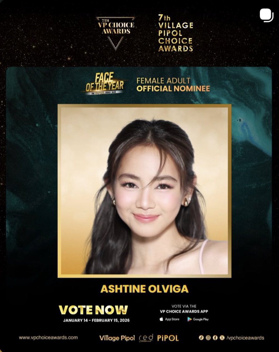 psashdres's tweet image. 🚨 ONLY 3 DAYS LEFT TO VOTE 🚨
Voting ends FEBRUARY 14 - this is where we go ALL IN!

🏆 7th VP Choice Awards – PIPOL Face of the Year
👑 Female Adult: #6 Ashtine Olviga
👑 Male Adult: #6 Andres Muhlach

📲 Vote via the VPCA app or click here:
👉 vpchoiceawards.com/webvote…