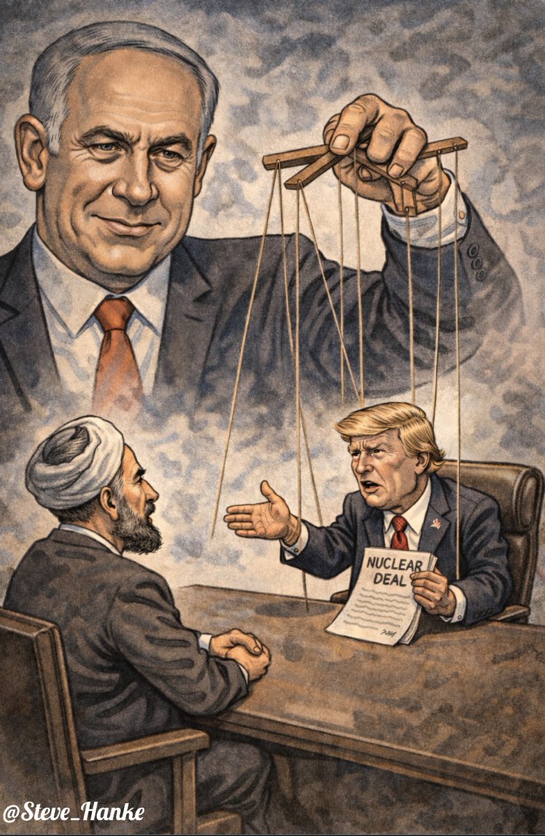steve_hanke's tweet image. Israeli PM Netanyahu will arrive in Washington for his 7th meeting with Trump in the past year.

NETANYAHU AND THE LOBBY RUN THE SHOW, NOT TRUMP