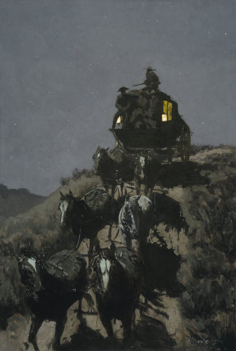 SeekAfterBeauty's tweet image. The Old Stage-Coach of the Plains (1901), by Frederic Remington