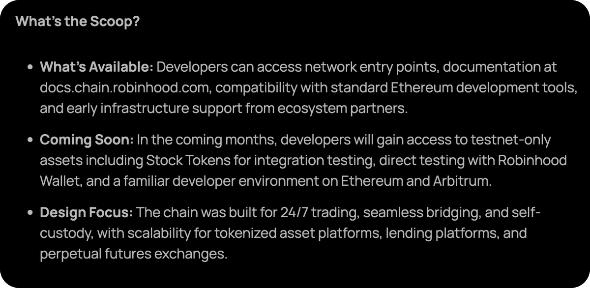 Bankless's tweet photo. BREAKING: @RobinhoodApp LAUNCHES TESTNET FOR ETH L2 https://t.co/G2sSNrtAKQ