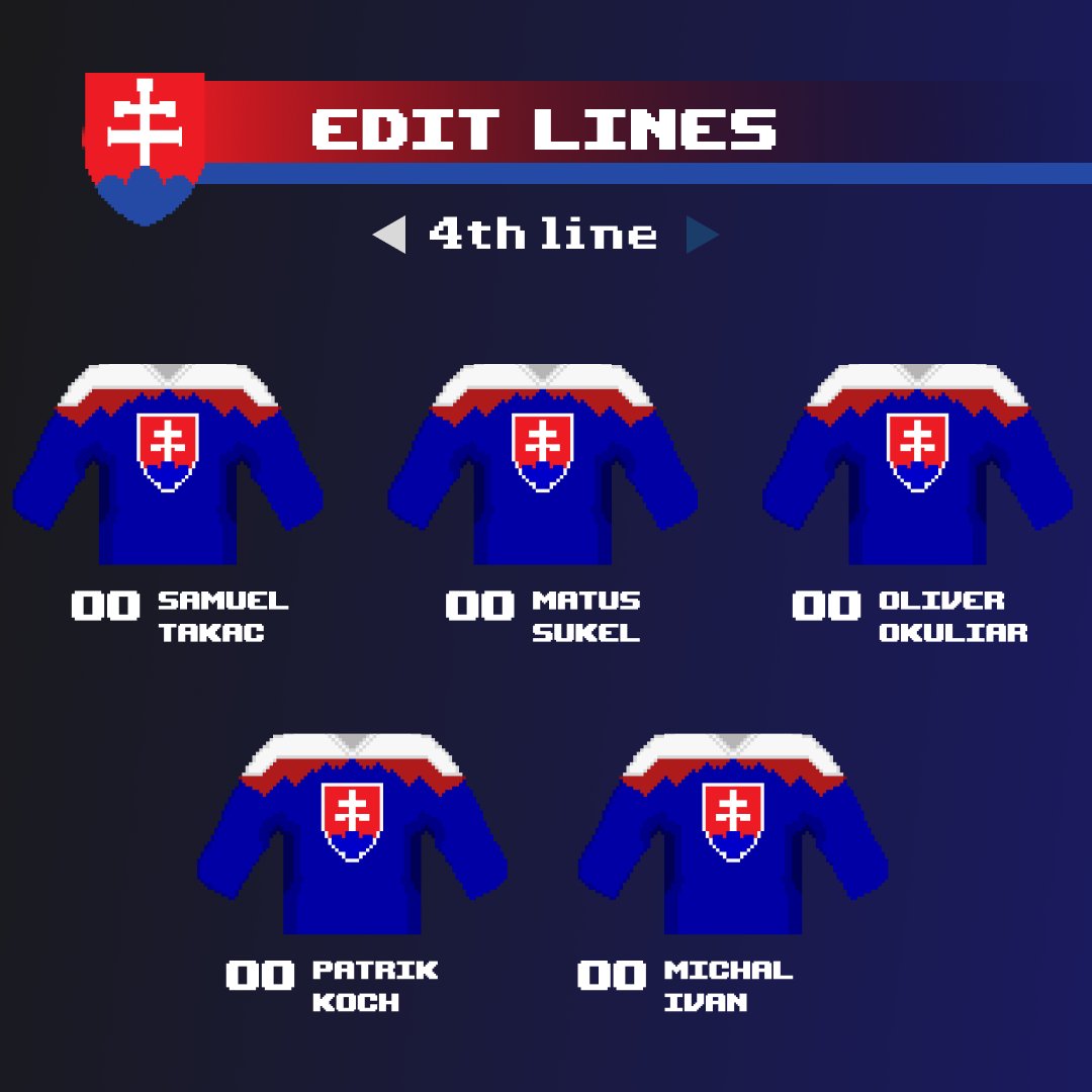 PixelSportsNet's tweet photo. Slovakia's lineup for game 1 against Finland today. Not much NHL depth, but anything is possible in single elimination games! How far do the Slovakians go in Milano? 🎮👀🔥

#Olympic2026 #hockey #Slovakia #nhl94 #easports #nhl #sports https://t.co/uU5mZWfTF4