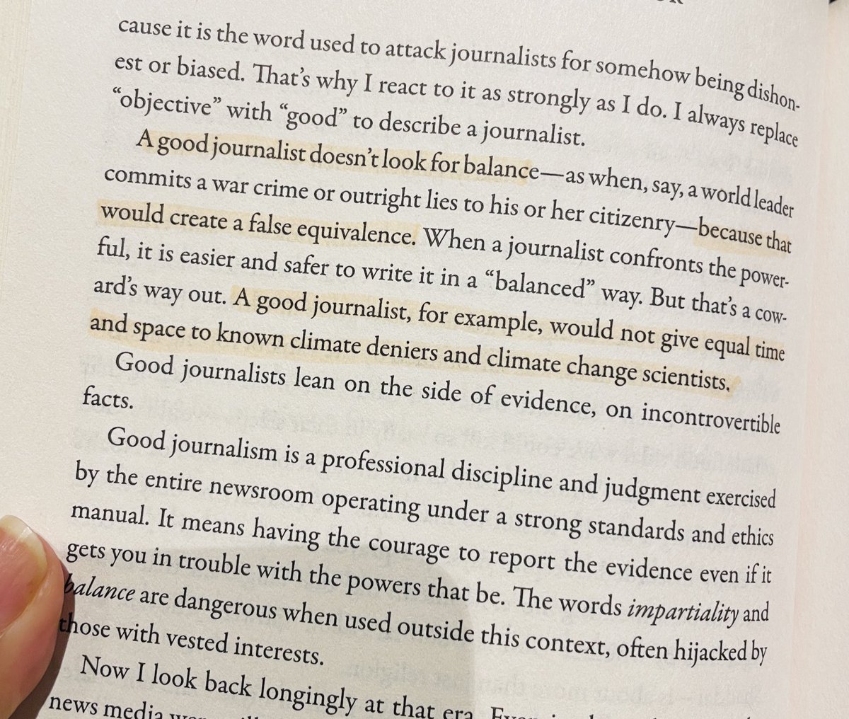 “A good journalist does not look for balance.”

— Maria Ressa, Nobel Peace Prize Laurate 2021