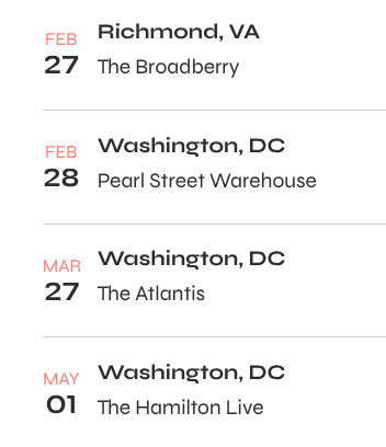 Here's what we've got coming up -- tickets are on sale for all of 'em!
