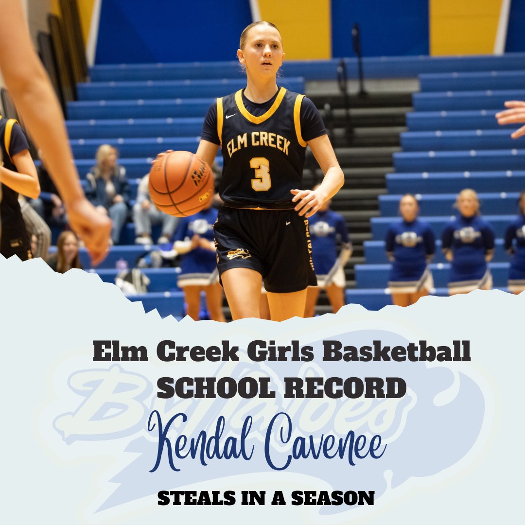 Congratulations to Kendal Cavenee for breaking TWO school records tonight! She broke steals and assists in a season with one more game in regular season still to go. We are so proud of you, Kendal!