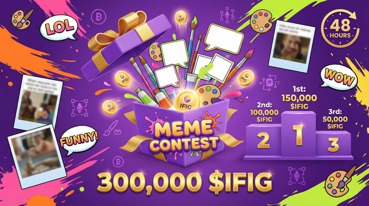 iFig_Network's tweet image. 🎨 MEGA MEME CONTEST! 🎁

Create the best iFig meme and WIN!

Prizes: 300,000 $IFIG Total! ($3,000)
🥇 1st: 50,000 $IFIG ($500)
🥈 2nd: 30,000 $IFIG ($300)
🥉 3rd: 20,000 $IFIG ($200)
4th-20th: 200,000 $IFIG split!

Rules:
1️⃣ Follow @iFigNetwork &amp;amp; @iFig_Official  + Like &amp;amp; RT
2️⃣…