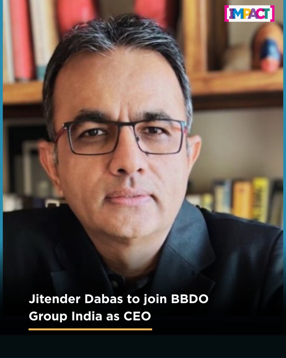 IMPACT_onnet's tweet image. Jitender Dabas set to join BBDO Group India as CEO, according to highly placed industry sources. The move marks a significant leadership development for the agency network in India.

Read more on - impactonnet.com/more-from-impa…

#BreakingNews #BBDO #BBDOIndia #JitenderDabas #AdIndustry