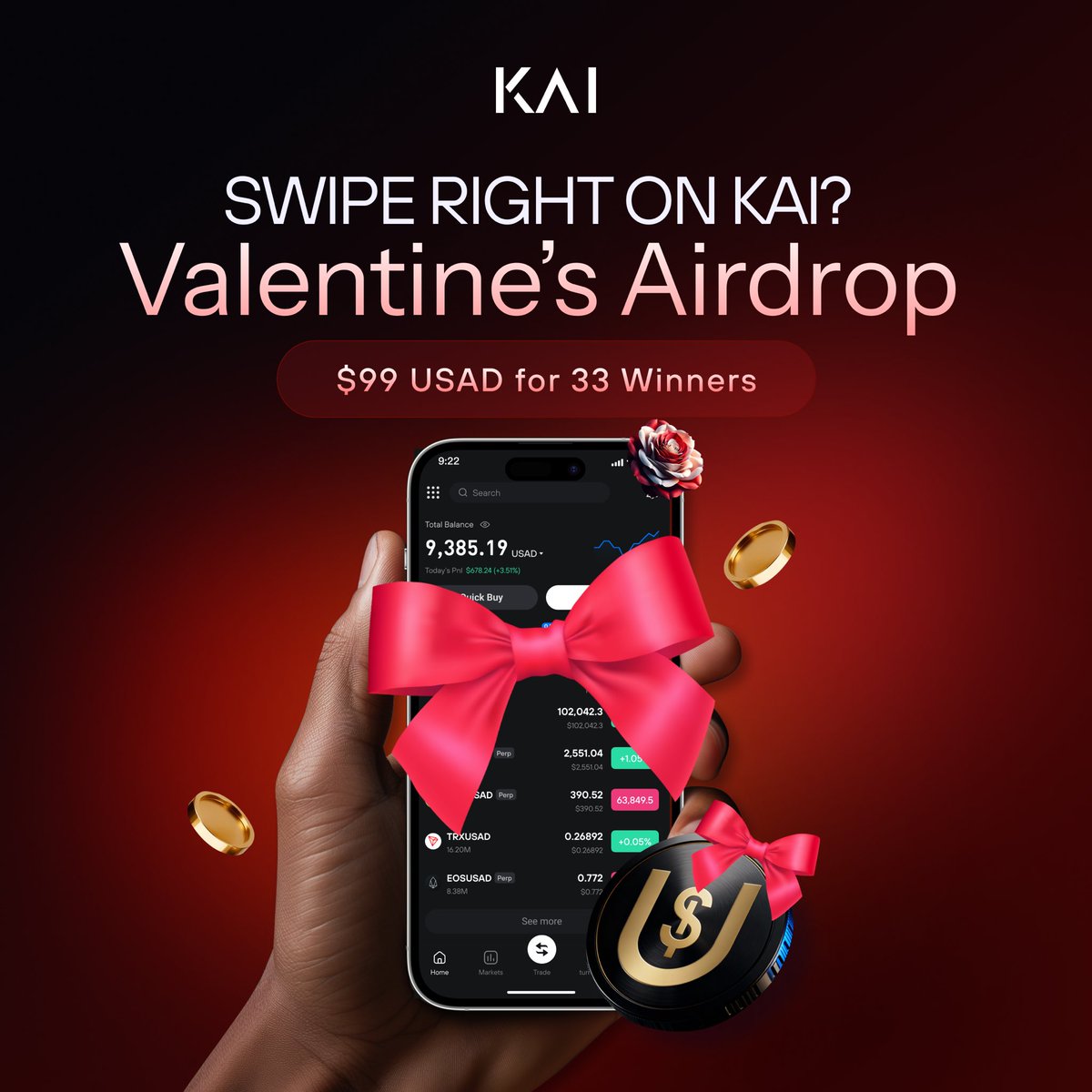 💘 Valentine’s Airdrop is LIVE 💘

If KAI were on a dating app,
would you swipe right? 😉

💰 99 USAD total
👥 33 winners · 3 USAD each

How to join 👇
❤️ Like
🔁 RT
💬 Comment why you’d swipe right on KAI
👥 Tag 3 friends/lovers
🆔 Drop your KAI UID

⏰ Ends Feb 17

Let’s see