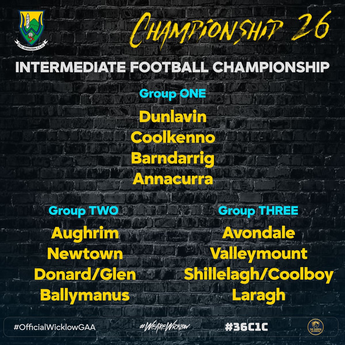 wicklowgaa's tweet photo. The wait is over! ๐คฉ
The draws for the 2026 @wicklowgaa Championships are IN. Swipe to see the groupings for Senior, Intermediate, and Junior A.
Which "Group of Death" stands out to you? ๐
#WicklowGAA #GAA #GardenCounty #ClubChampionship https://t.co/3xWSNqFpZv