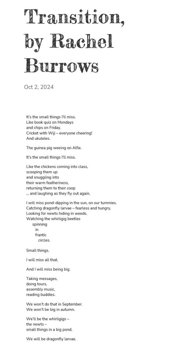 RobinRB17's tweet image. My 3rd poem for #ChildrensMentalHealthWeek is one about dealing with change - specifically the transition from #KS2 to #KS3. It is published online with the wonderful @tygertygermag  #poetry #poetryforkids tygertyger.net/transition-by-…