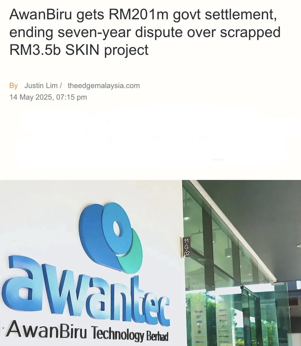 Aisehman's tweet photo. AwanBiru ni nama dia dulu Prestariang.

Dapat projek mega SKIN masa zaman Najib.

Mahathir kensel kontrak. Diorang saman Kerajaan. Settle luar mahkamah. https://t.co/c2HDbAjUXx