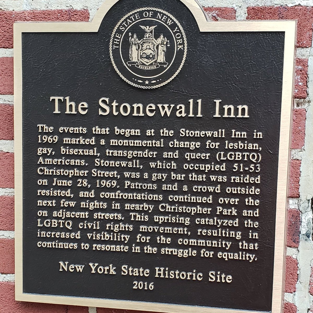 nosoupforgeorge's tweet photo. Donald Trump may be able to take down a Pride flag, but he can never take away the history of the Stonewall Inn.

My heart is with the LGBTQ+ community today. 🏳️‍🌈🏳️‍🌈🏳️‍🌈 https://t.co/xKmbSuREdR