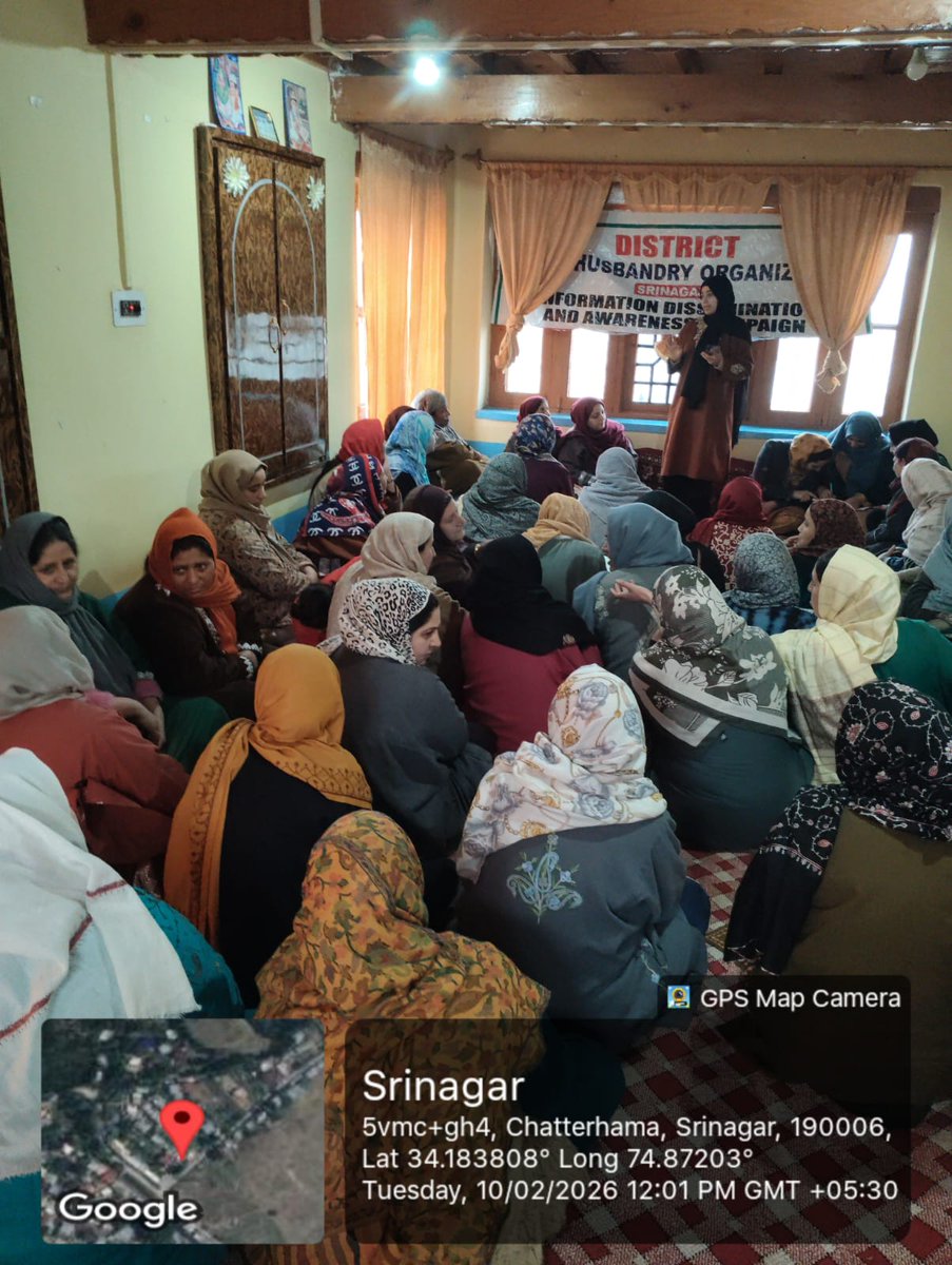 SheepDistr26375's tweet photo. SHD  Srinagar empowering women through awareness &amp; opportunity-Our information dissemination campaign on #sheephusbandry schemes at Chatterhama saw enthusiastic participation from SHG members driving growth from grassroots up! 
#WomenEmpowerment 
#SocialChange

@srinagaradmin https://t.co/wTbKLGL4Im