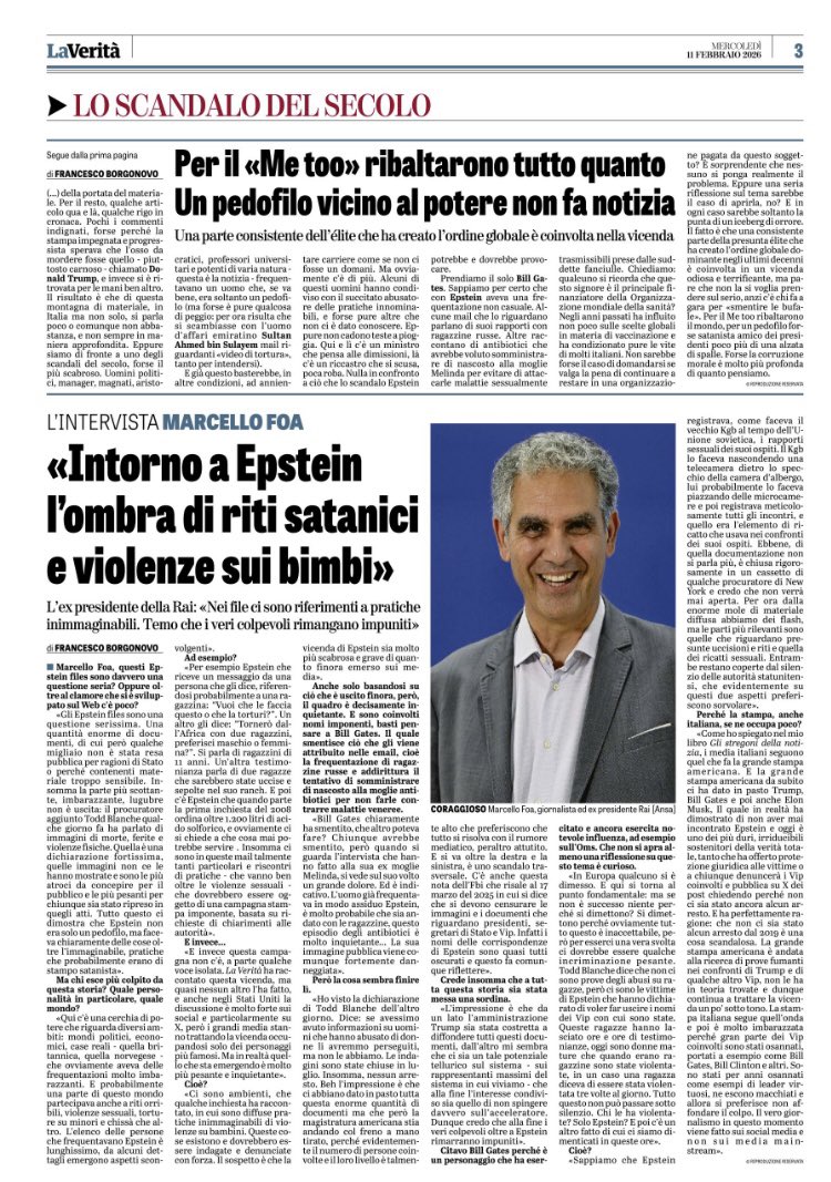‼️Se non ci saranno serie indagini su ciò che risulta dagli Epstein-Files con incriminazione dei responsabili, il nostro futuro - e soprattutto quello dei nostri figli e delle future generazioni- sarà ancora più buio: „normalizzare“ - sotto gli occhi di tutti - orribili abusi e