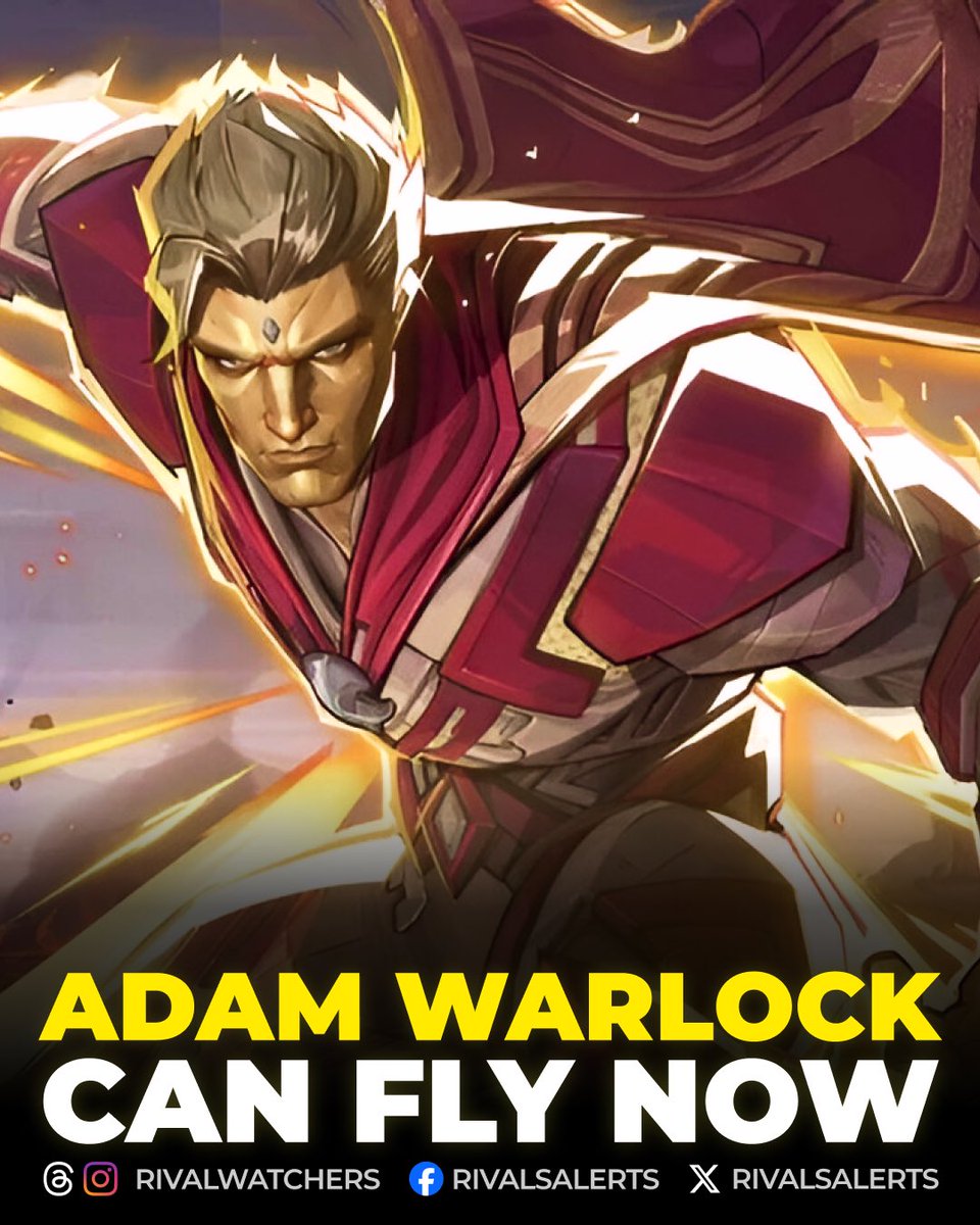 RivalsAlerts's tweet photo. Adam Warlock is getting a mobility upgrade in Marvel Rivals starting February 13 with Season 6.5.

▪️ 10m/s flight mode
▪️ Full duration: 4 seconds
▪️ Recharge: 15 seconds from empty
▪️ Can now hover and attack during Soul Bond https://t.co/T5Ck0189ID