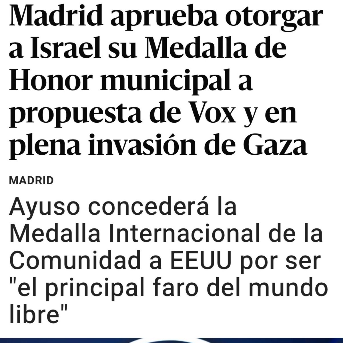 Convierten Madrid en el principal aval de genocidas y tiranos mientras venden los servicios públicos a cambio de comisiones millonarias para su entorno y tapan casos de acoso sexual.