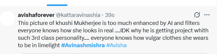 trip46029's tweet photo. @amaalfc24 Pahle Isko explain karo ye kya hai #EishaSingh  #Avinashmishra #Avisha https://t.co/sbp644IP25