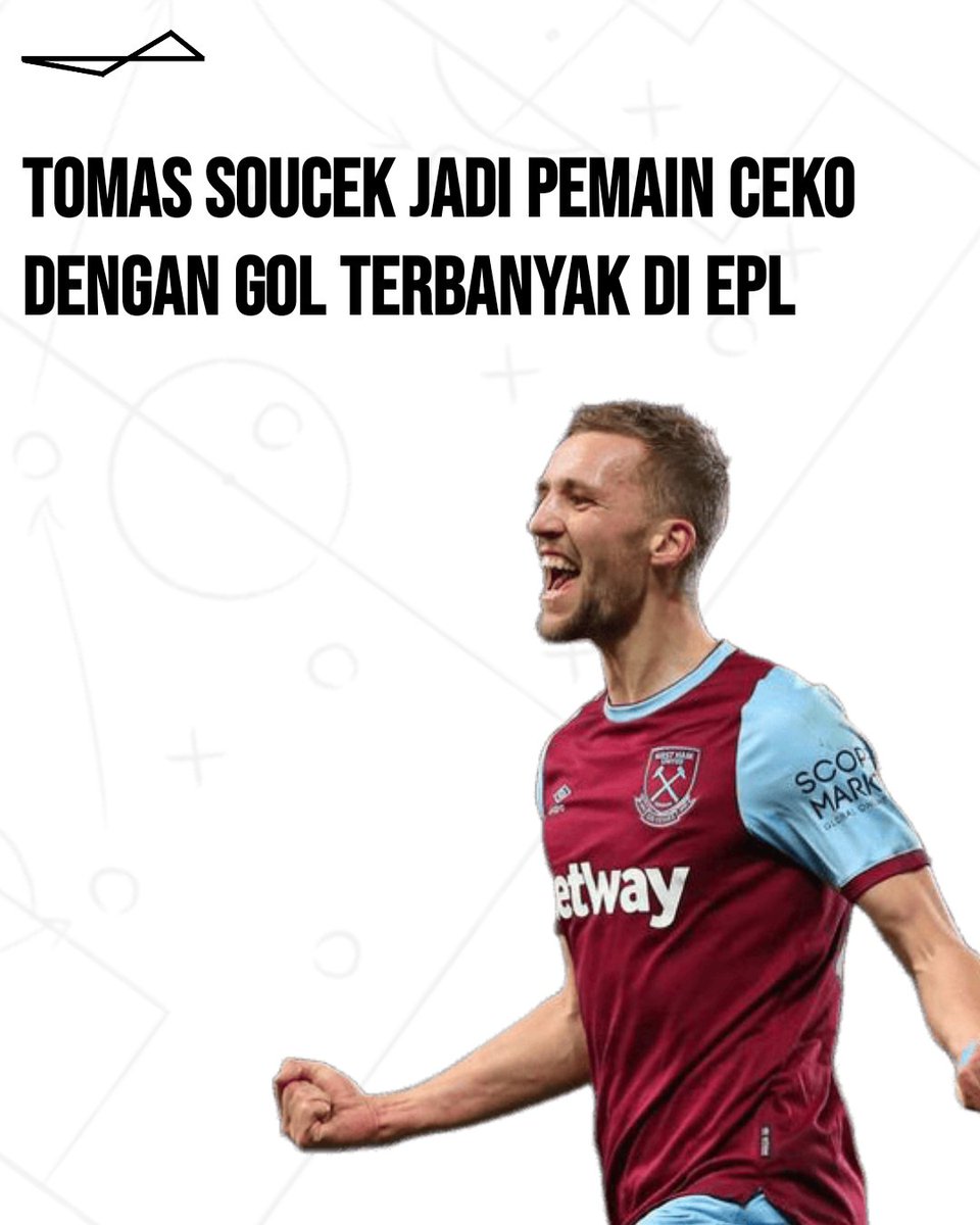 rosterlink's tweet photo. ⚽️🇨🇿 | Gol Soucek ke gawang Lammens membuat dia menjadi pemain asal Ceko dengan gol terbanyak di kompetisi Premier League dengan 39 gol.

Catatan tersebut membuatnya melampaui rekor yang sebelumnya dipegang oleh Patrik Berger. https://t.co/KW2lAlaRD3