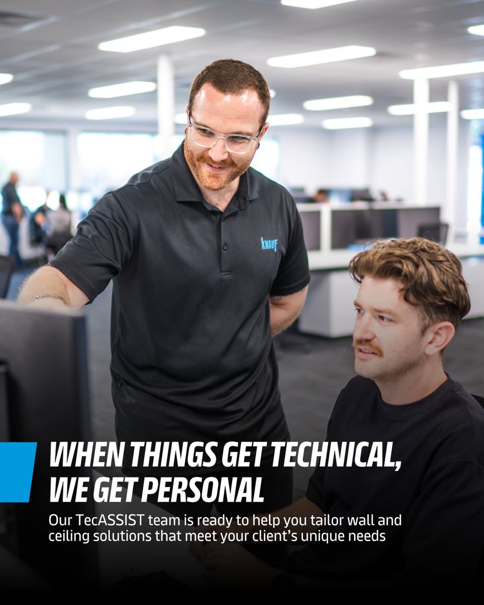 Design challenges solved. TecASSIST helps you choose the right Knauf system. #WallsAndCeilings #FireRated #AcousticDesign