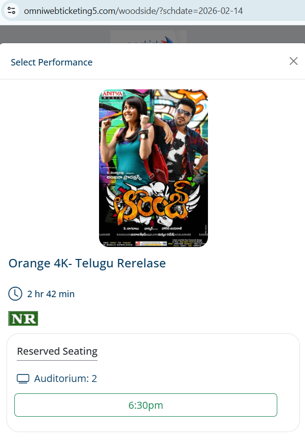 #Orange4K - Canada 🇨🇦

Bookings Open at 

York Cinemas - Richmond Hill
Woodside Cinemas - Scarborough

Special Shows only on Feb 14th, Grab your tickets💥

#Orange <a href="/AlwaysRamCharan/">Ram Charan</a> <a href="/baskifilmz/">Bommarillu Baskar</a> <a href="/geneliad/">Genelia Deshmukh</a> <a href="/Jharrisjayaraj/">Harris Jayaraj</a> <a href="/Anjana_Prod/">Anjana Productions</a> <a href="/OrangeMovie4K/">Orange 4K</a>
