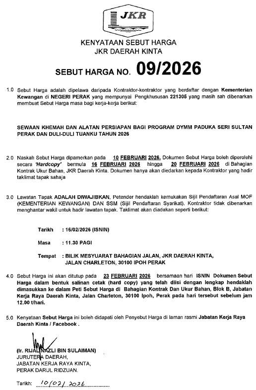 Jabatan Kerja Raya Daerah Kinta tweet media