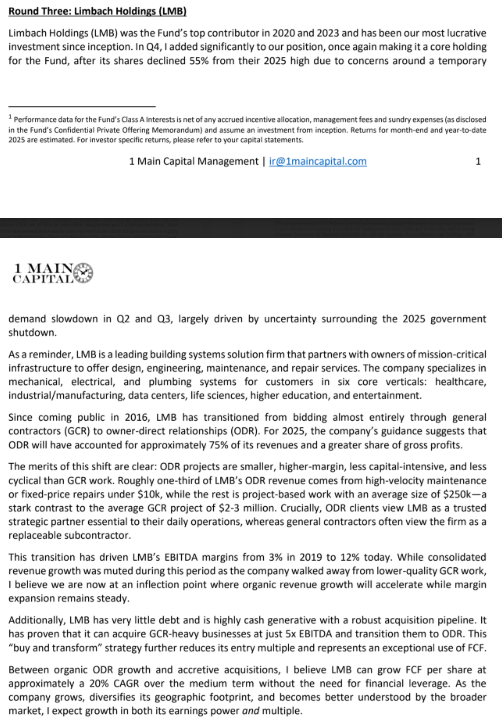 1 Main Capital <a href="/1MainCapital/">Yaron Naymark</a> added significantly to Limbach Holdings $LMB last quarter 🇺🇸

'LMB is a leading building systems solution firm that partners with owners of mission-critical
infrastructure to offer design, engineering, maintenance, and repair services. 

The company