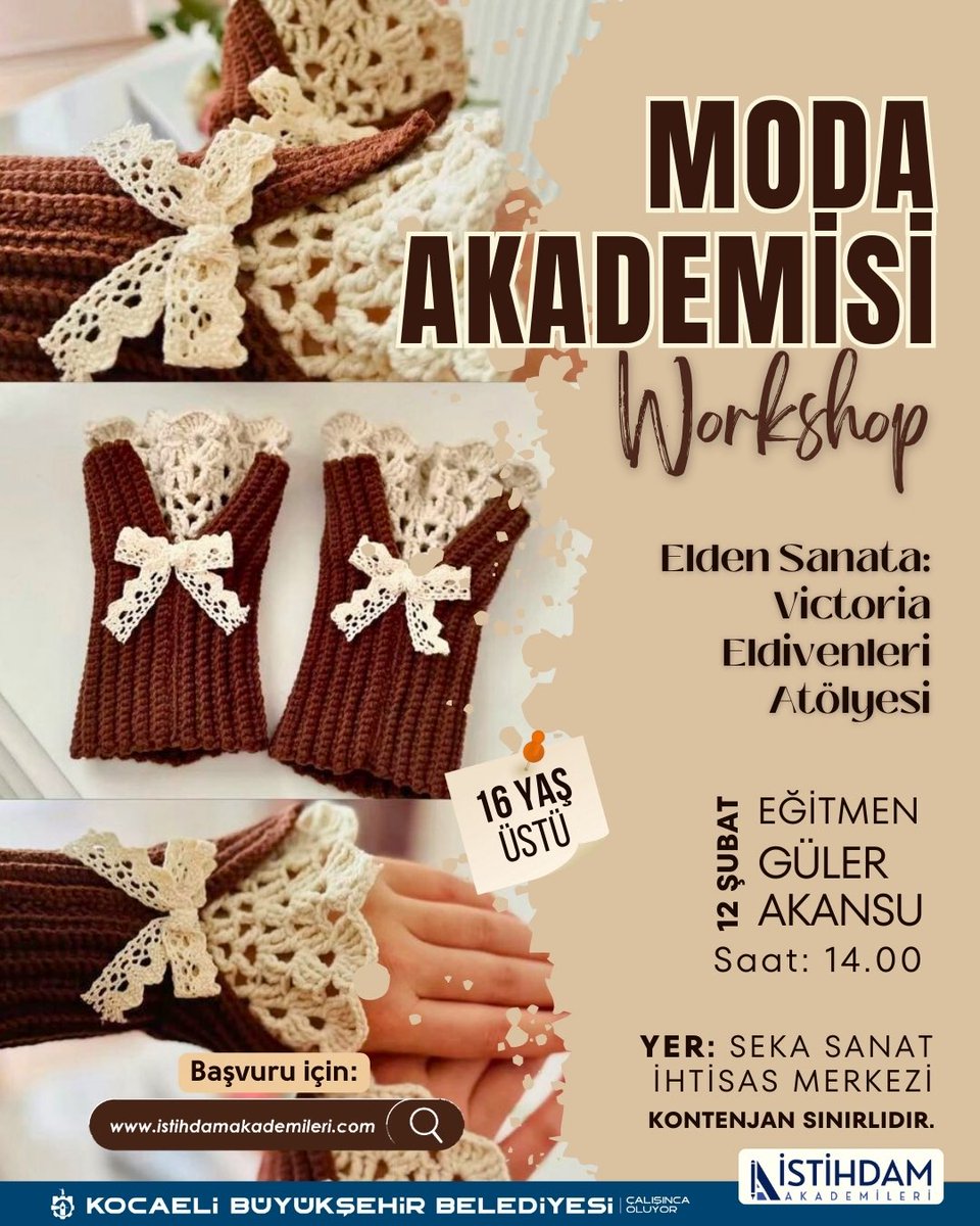 iakademileri's tweet photo. El sanatlarına ilgin varsa bu atölye tam sana göre 🤍
Victoria Eldivenleri Atölyesi ile el emeğini modaya dönüştürüyoruz.
📍 Seka Sanat İhtisas Merkezi | Moda Akademisi
🗓 12 Şubat | ⏰ 14.00
👤 16 yaş üstü
🎓Eğitmen: Güler AKANSU
⚠️ Kontenjan sınırlıdır. https://t.co/E6zrCHGhd1