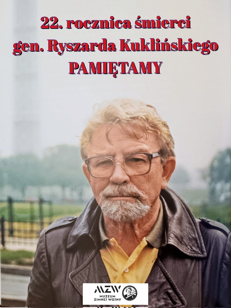 22. rocznica śmierci generała Kuklińskiego. Dziękuję za Twoją służbę Polsce! Spoczywaj w pokoju.
🇵🇱🤝🇺🇲

<a href="/MZWKuklinski/">Muzeum Zimnej Wojny im. generała Kuklińskiego</a>