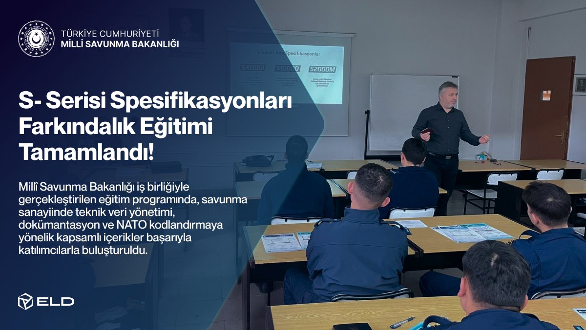 eldbilisim's tweet image. Millî Savunma Bakanlığı Sınıf Okulları ile yürüttüğümüz S-Serisi Spesifikasyonları Farkındalık Eğitiminin son gününü başarıyla tamamladık.

Teknik veri yönetimi ve lojistik destek alanında kurumsal yetkinliğe katkı sağladık. 🎯

Katılan herkese teşekkürler. ✨
#S1000D