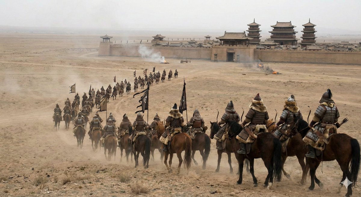 SamaHoole's tweet image. 1220s, China. Chinese military strategists are studying the Mongol invasion with genuine confusion. Not fear, confusion. The logistics don't make sense.

A Chinese army requires massive supply trains. Grain, dried vegetables, cooking equipment, firewood. For every 1,000 soldiers,…