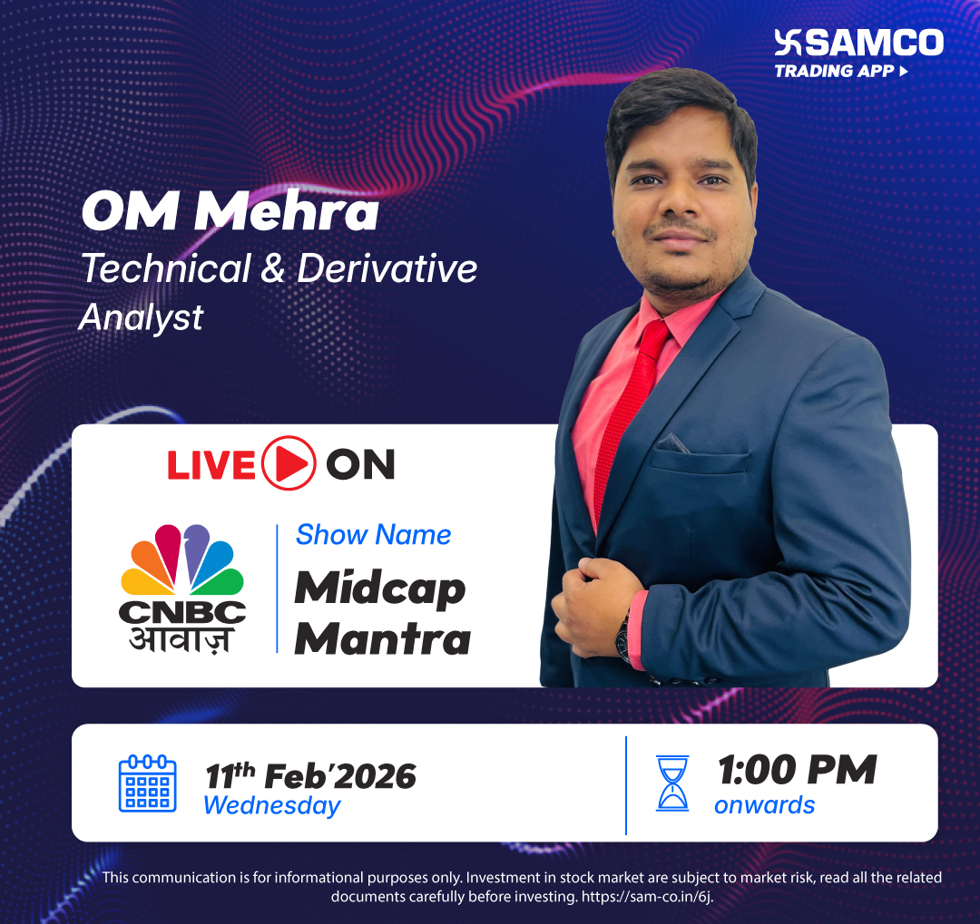 Don’t miss it!🔔

Our Research Analyst Om Mehra will be live on CNBC AAWAZ Midcap Mantra today at 1:00 PM with his market insights.  

 #CNBCTV18Market #CNBCAwaaz #Derivatives #Samco #SamcoSecurities #StockMarket #StockMarketIndia