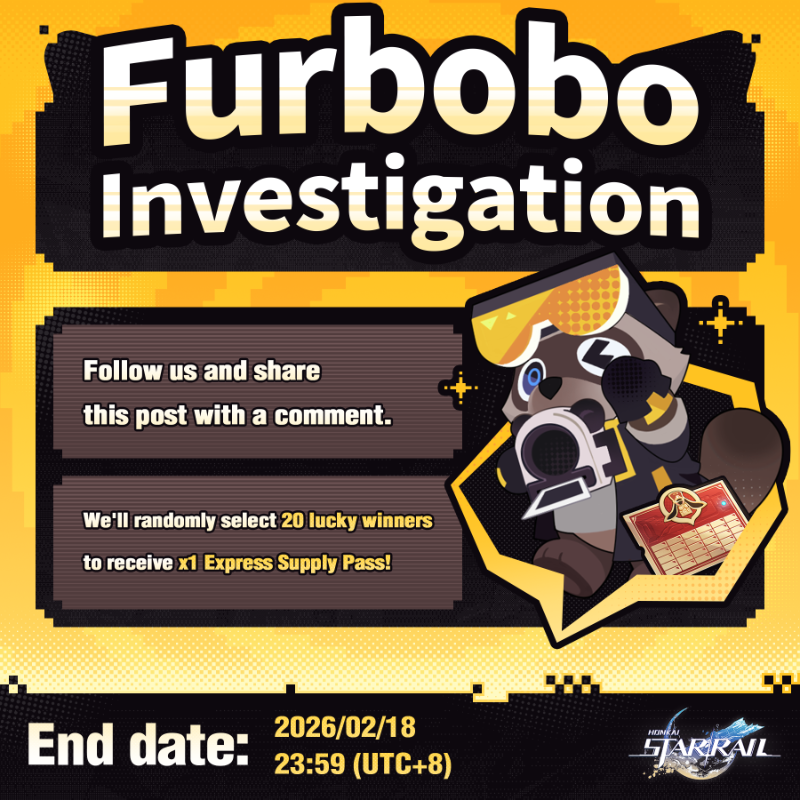 honkaistarrail's tweet photo. The Furbo Journalist squad has completed their investigation into the rumors circulating in Planarcadia. Tap the button below to view the full report.

🎁 Share your results for a chance to win one of 20 Express Supply Passes!

#FurboboInvestigation