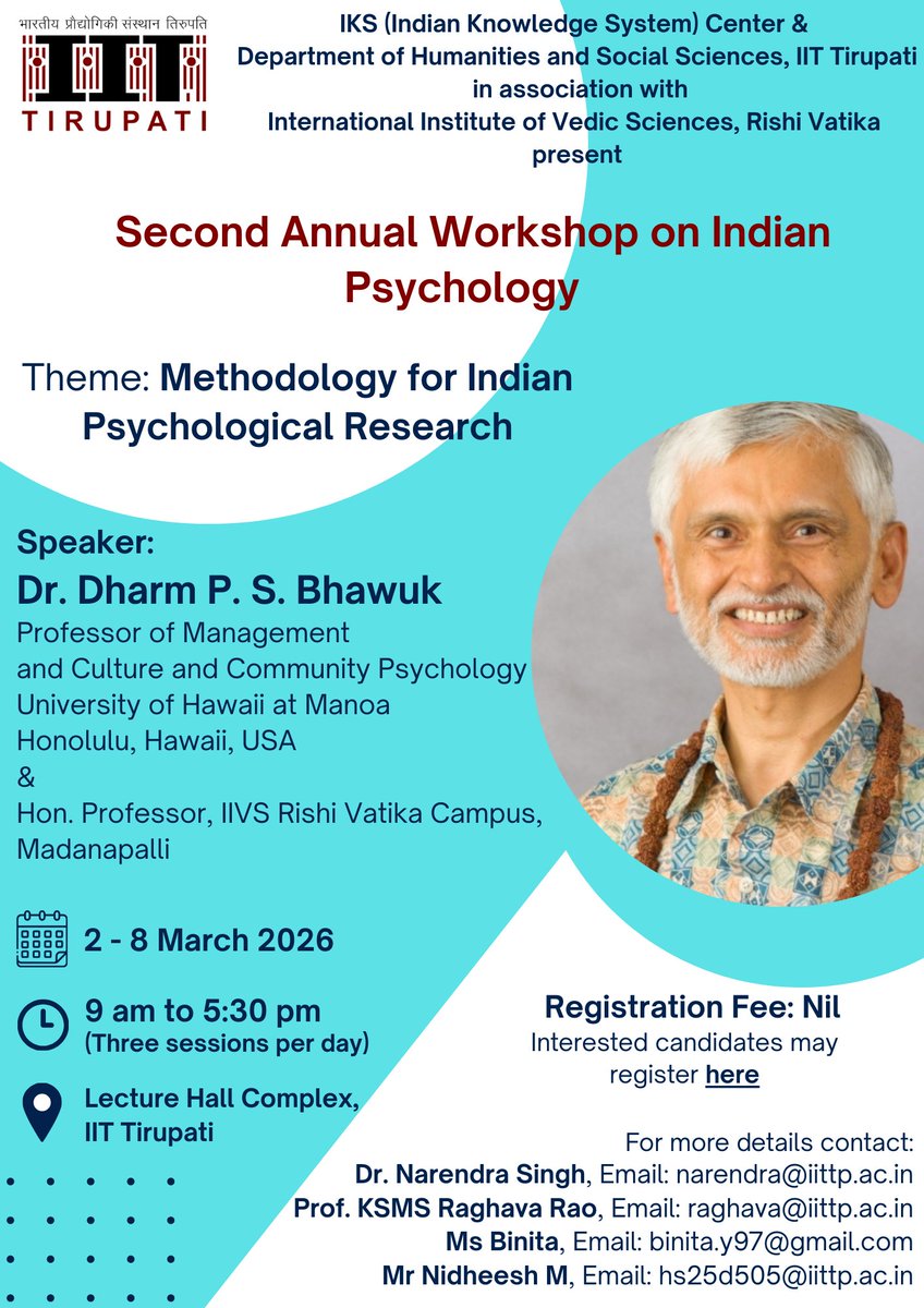 DoHSS IIT Tirupati tweet media