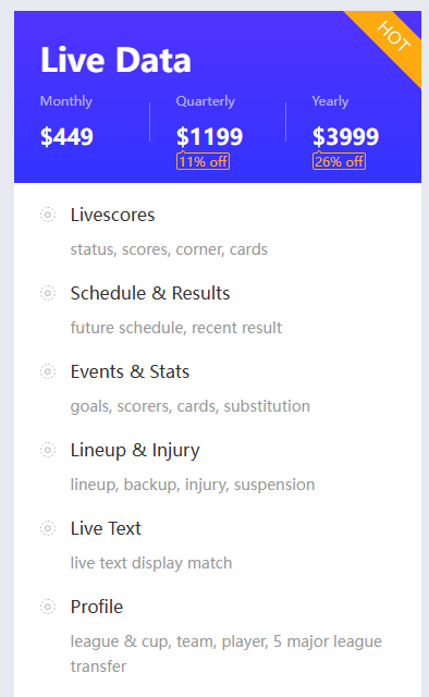 iSportsAPI's tweet photo. @agbaghaSol @Number1GenZ @laloba22wolf Hi, maybe you can try our football Live Data API. We provide many kinds of live data that you can use to train your model. Free trial is available: https://t.co/4hD2gMupc3 https://t.co/ZqL0nSTX9j