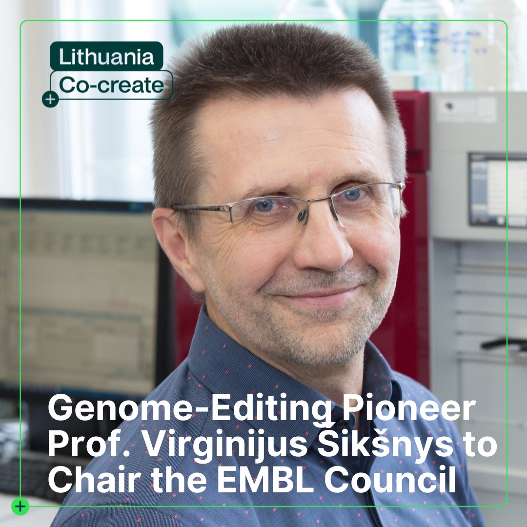 Lithuanian scientist Prof. Virginijus Šikšnys has been elected Chair of the European Molecular Biology Laboratory (#EMBL) Council, #Europe’s key life sciences governing body. A pioneer of genome-editing research, Prof. Škšnys will help steer EMBL’s strategic direction.
#Lithuania
