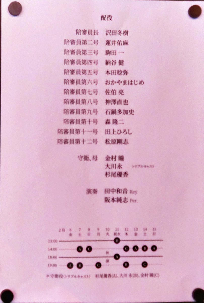 4回目の　#十二人の怒れる男
浅草九劇の舞台と席が近い空間だと全員を視界にいれるのは難しい
で、今日は陪審員4・5・6・7号さんを中心と
でも、やっぱり駒田さんの存在感が…目が耳が奪われる
そして、回を重ねる事にクスッとしたり、熱くなったり…偏見に満ちた差別発言に私もつい睨んでしまった
