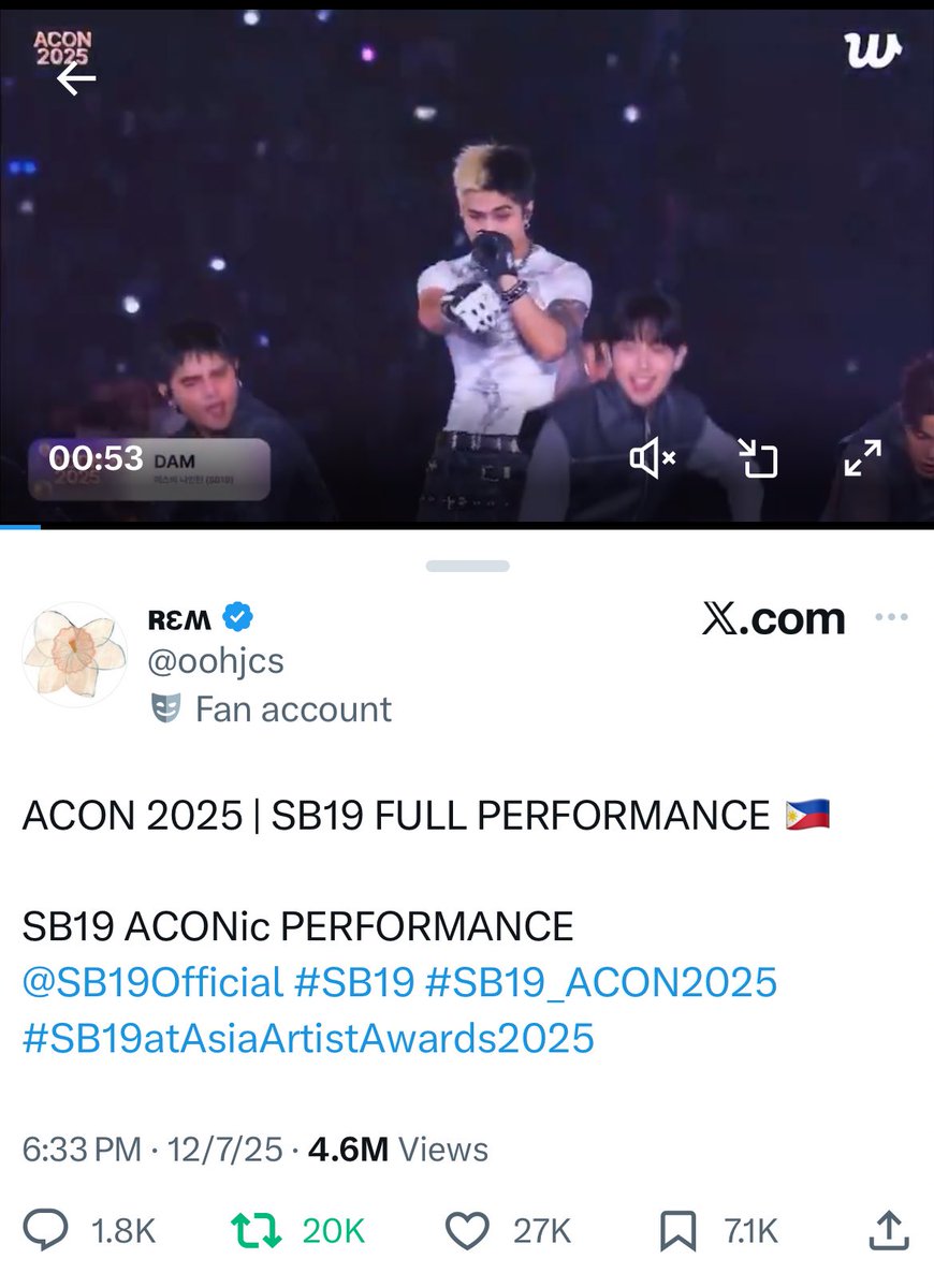 SB19raketera_56's tweet photo. Grabe ‘no? There’s two years in between them but AAA and ACON performances by SB19 both went viral. Both had more than 4 million views. Both performances, naka hatak ng panibagong fans. 

Raise your hands nga mga cuffs sino ang nahatak ng AAA at ACON dito na solid fan na ngayon? https://t.co/afNCEAcdyJ