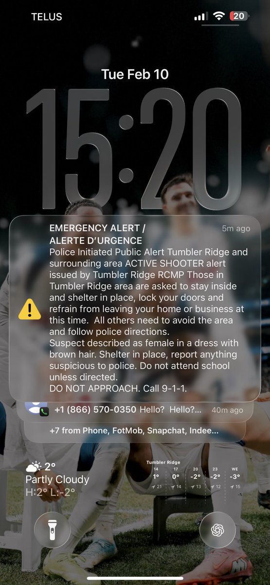 Tumbler ridge mass shooting. Suspect has been confirmed to be a transgender teenager. I live 4 doors down the road and was on scene initially and the suspect killed his mother and brother with a shotgun and then killed 7 more at the high school and injuried 25 more.