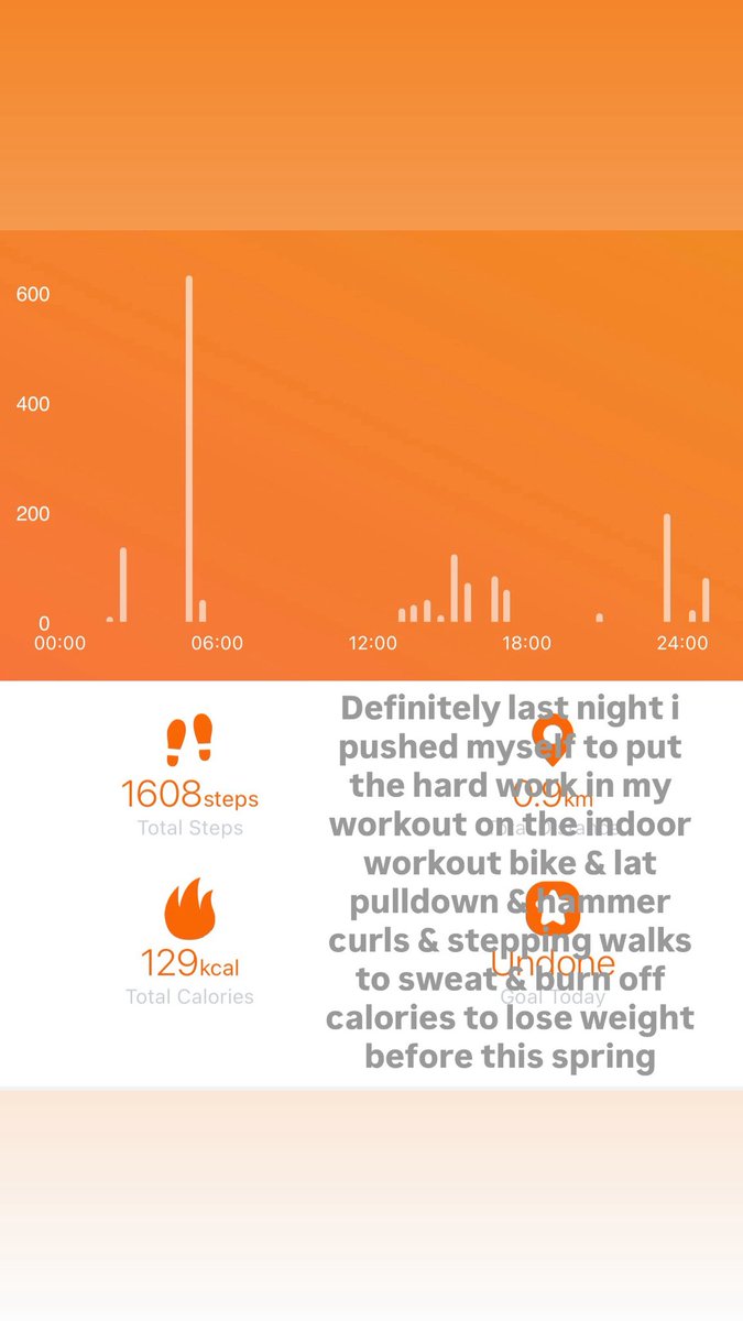 Definitely last night i pushed myself to put the hard work in my workout on the indoor workout bike &amp; lat pulldown &amp; hammer curls &amp; stepping walks to sweat &amp; cardio burn off calories to lose weight before this spring.