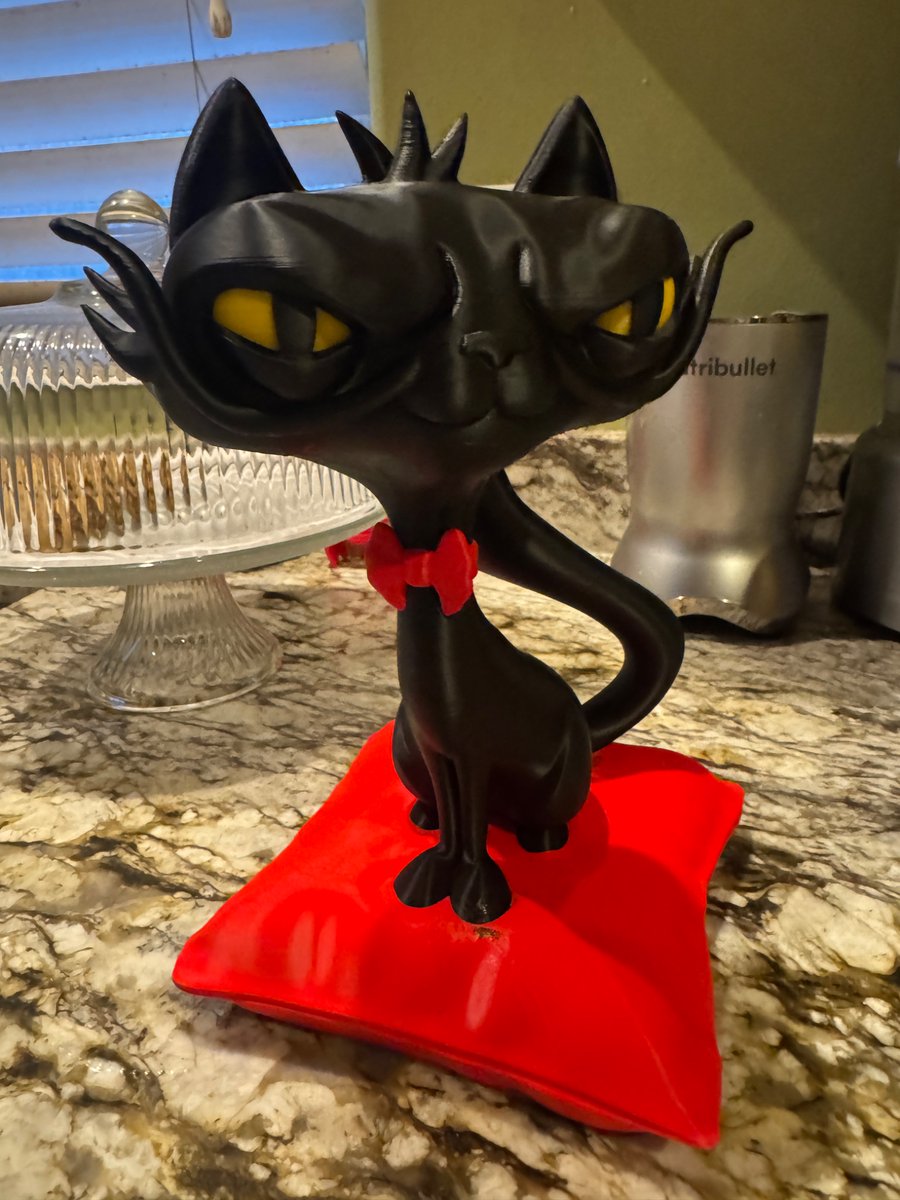 reprinted3D's tweet image. Here kitty, kitty, kitty…

Lucifurr, by @wekster2507, printed at 175% scale on the @snapmaker #U1. The first attempt failed when the purge tower came off the build plate, so I put the @SliceWorx3D #FlexDipped plate on the bed and stopped worrying!