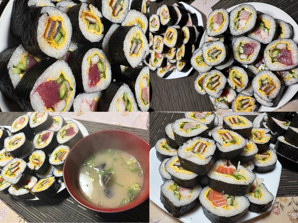 🌸1月21日に手作り巻き寿司🍣を
ツイートしちゃってたので…

少し日をおきましたが

⭐️2月の節分…
随分スーパーで
巻き寿司🍣が高くなってましたので
🌺金枝さんは手作り巻き寿司を
作ってました❗️大量に🤣

今回も美味しく頂きました❗️
勿論手作りの方が安上がりです❗️