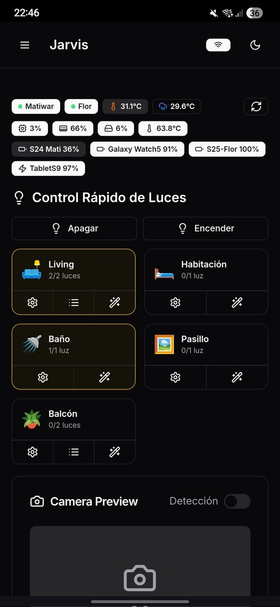 matiwar7's tweet photo. Hoy en "side projects que realmente disfruto construir":

Me armé mi propio dashboard para Home Assistant (siguiendo los pasos de @DamianCatanzaro 🙌). https://t.co/kLfYNbybec
